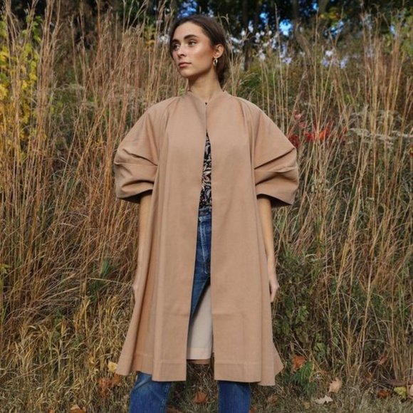 Mille Josephine swing coat in almond, size L - Picture 1 of 9